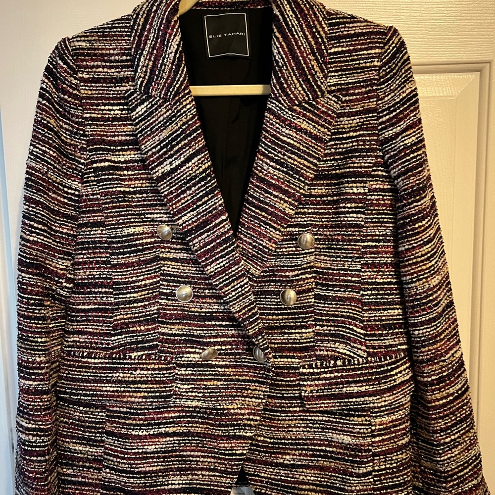 Elie Tahari Women's Textured Striped Blazer
